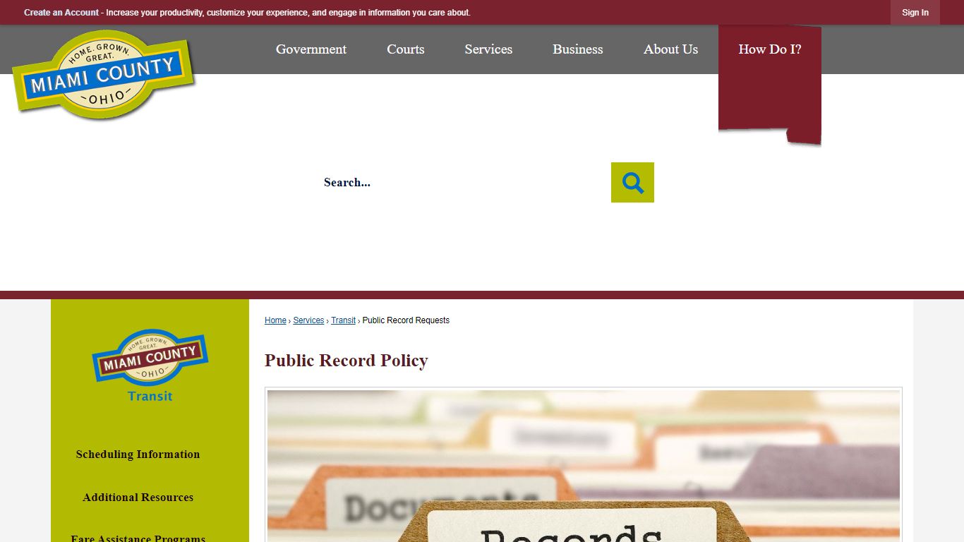 Public Record Policy | Miami County, OH - Official Website